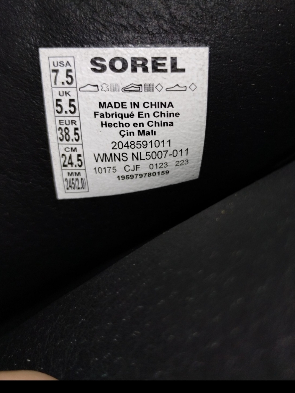 Sorel Black Ankle Boots with Bold Blue Chunky Heel - Picture 3 of 7